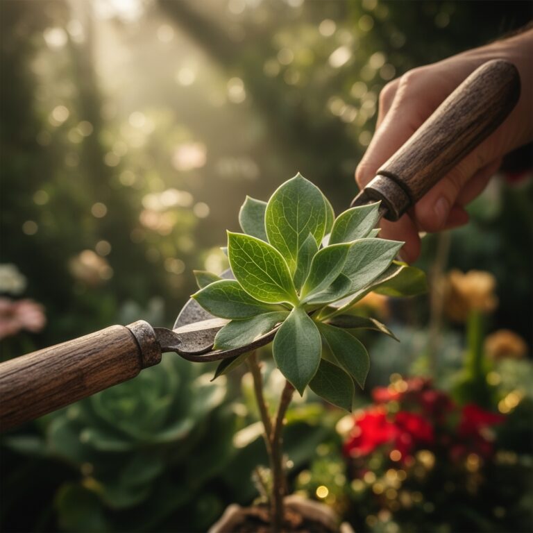Preparing a holiday succulent centerpiece