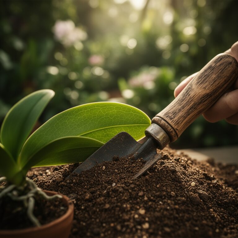 Using a specialized orchid potting mix