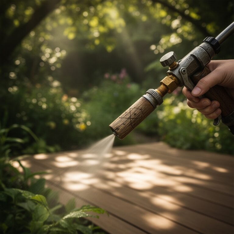 Using a pressure sprayer for deck preparation